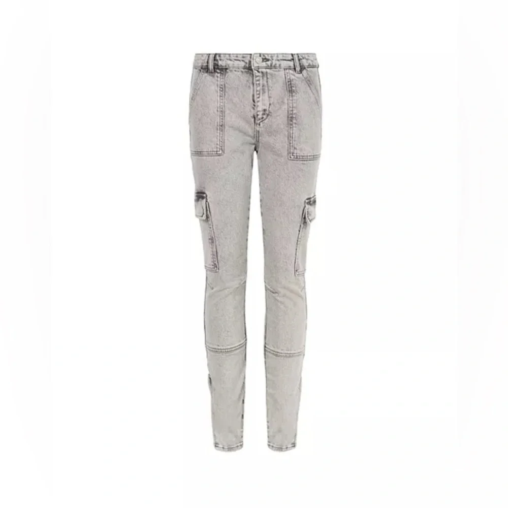 NWOT ALLSAINTS Duran Mid Rise Skinny Cargo Pants in Snow Grey - Size W28
